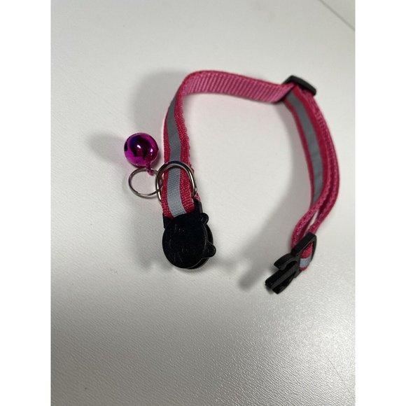 Pink Cat Breakaway Collar New With Jingle Bell And Reflective Strip - Picture 4 of 5